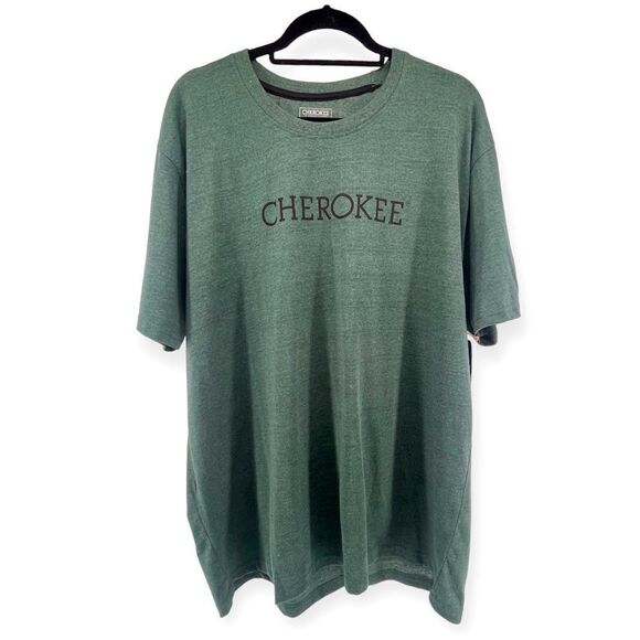 Cherokee Men’s Pine Grove Heather Green Box Logo Tee Size XL - Picture 1 of 9
